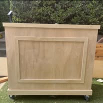 Wooden panel cart on wheels